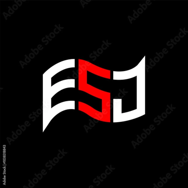 Fototapeta ESJ logo design, ESJ simple and modern logo. ESJ luxurious alphabet design