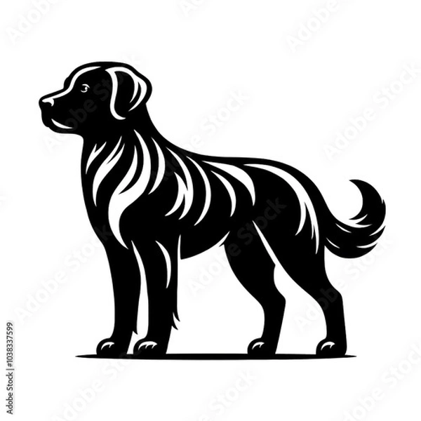 Obraz Dog silhouette vector and design 