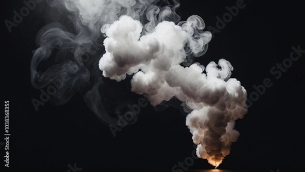 Obraz Elegant White  Smoke on Dark Background Copy Space