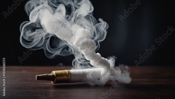 Obraz Elegant White  Smoke on Dark Background Copy Space