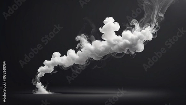 Obraz Elegant White  Smoke on Dark Background Copy Space