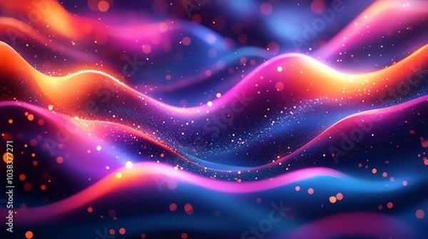 Fototapeta Colorful waves of light and texture.