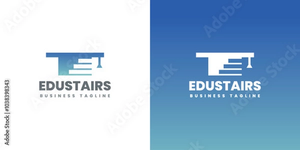Obraz education stairs logo vector