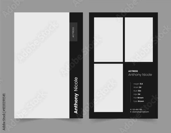 Obraz Comp card templates, modeling card 