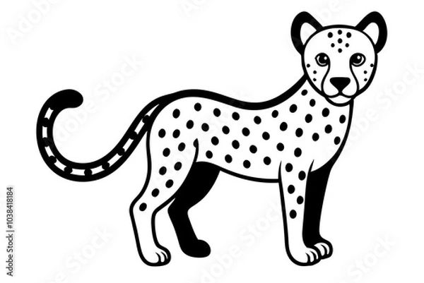 Fototapeta Creative Cute Animal line art vector design with a white background 