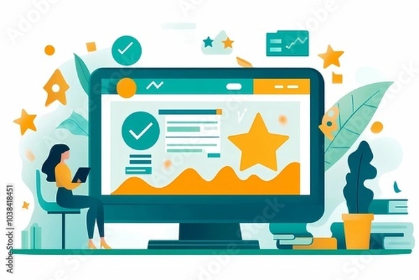 Fototapeta Customer reviews and customer experience in marketing