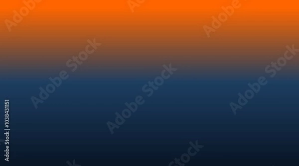 Fototapeta A smooth gradient from top to bottom, flowing from orange to navy blue, midnight blue, and finishing with a black , creating a calming and elegant visual transition.