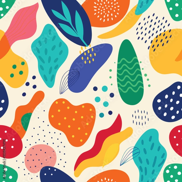 Fototapeta Seamless fabric shape pattern design