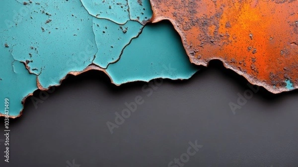 Fototapeta Abstract Rust and Teal Metal Texture 