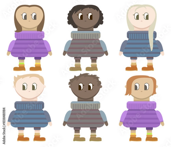 Obraz  cute vector kids