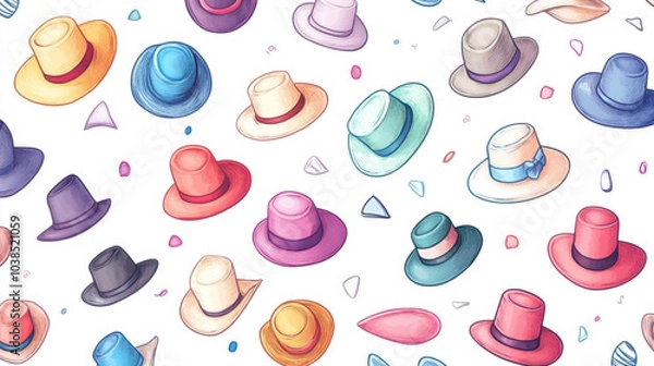 Fototapeta Illustration of Various Everyday Objects with Colorful Design