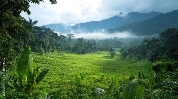 Fototapeta Misty Mountain Valley