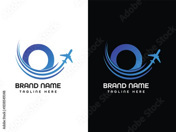Obraz O Letter Leaf aroplane logo Design