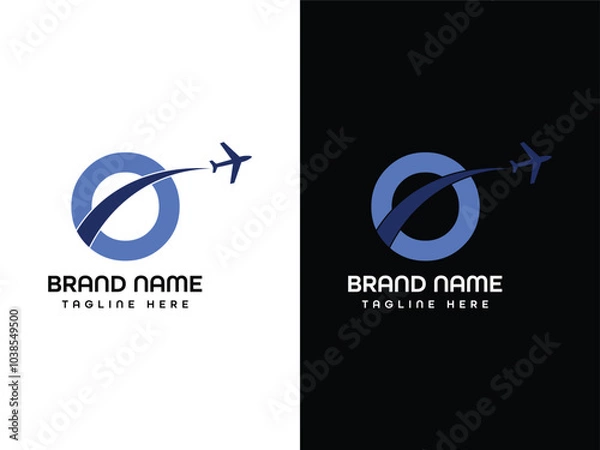 Obraz O Letter Leaf aroplane logo Design