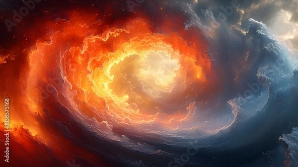 Fototapeta Fiery Sky and Clouds