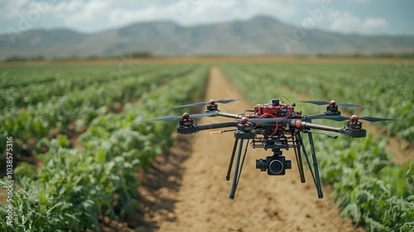 Obraz Drone Flying Over Crops