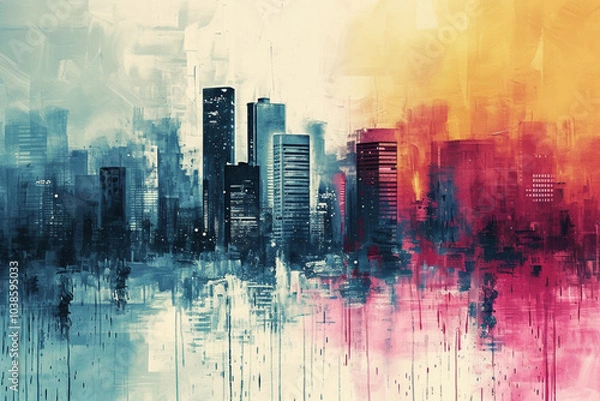 Fototapeta abstract city skyline