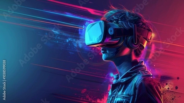 Fototapeta "Beyond the Screen: The Thrilling World of VR Gaming!"