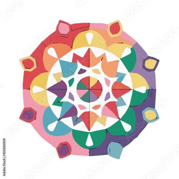 Fototapeta Intricate Mandala Pattern Design Symmetrical Line Art for Decoration Coloring