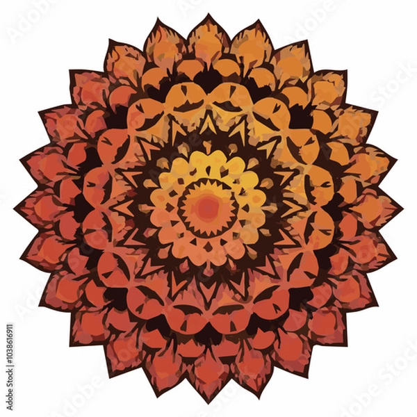 Fototapeta Intricate Mandala Pattern Design Symmetrical Line Art for Decoration Coloring