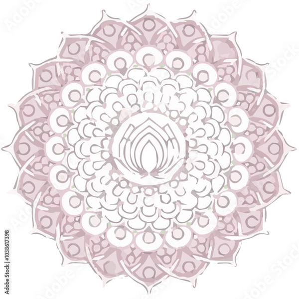 Fototapeta Intricate Mandala Pattern Design Symmetrical Line Art for Decoration Coloring