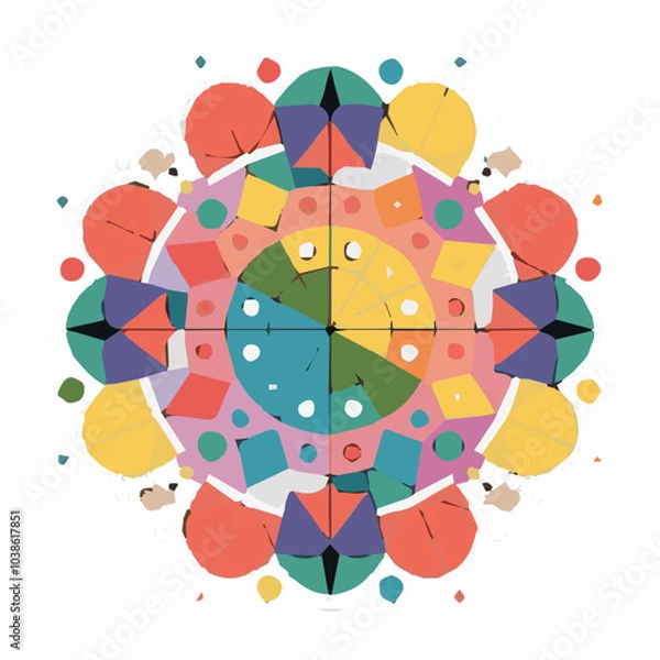 Fototapeta Intricate Mandala Pattern Design Symmetrical Line Art for Decoration Coloring