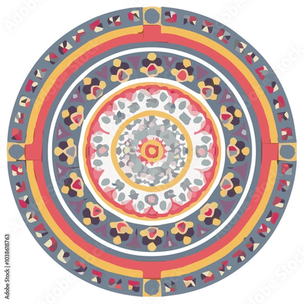 Fototapeta Intricate Mandala Pattern Design Symmetrical Line Art for Decoration Coloring
