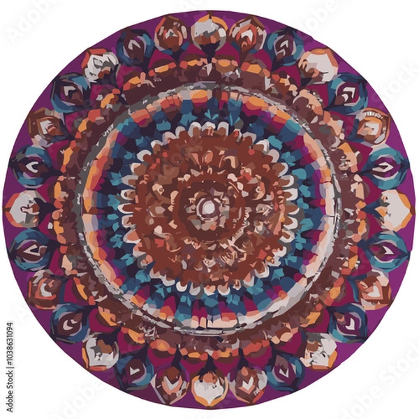 Fototapeta Intricate Mandala Pattern Design Symmetrical Line Art for Decoration Coloring
