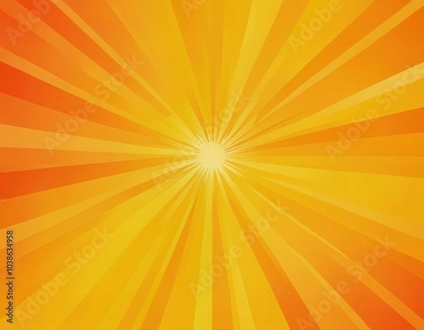 Obraz A vibrant sunburst pattern, composed of horizontal and vertical lines, radiates from the center, with a bright white center and a warm orange and yellow gradient