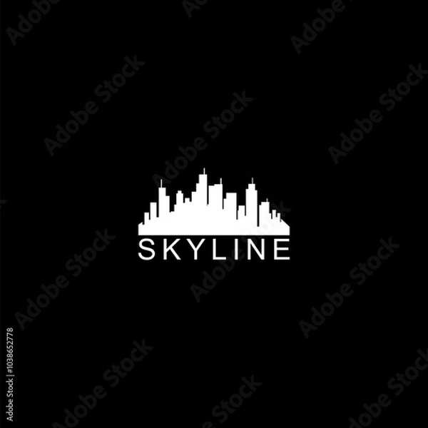 Obraz Skyline icon isolated on dark background