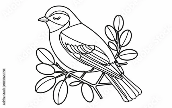 Obraz Bird coloring page illustration  coloring page design 