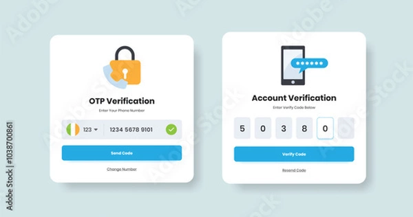 Fototapeta Professional authentication and otp security verification popup design with illustration