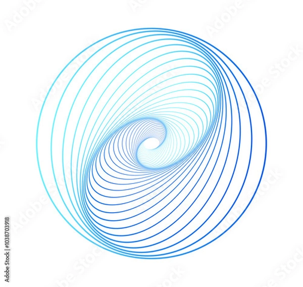 Obraz Twisted colored spirals. Circular gradient spirals isolated on white background. Vector illustration. Logo. Poster. Banner. Wireframe shape. Spiral tunnels.
