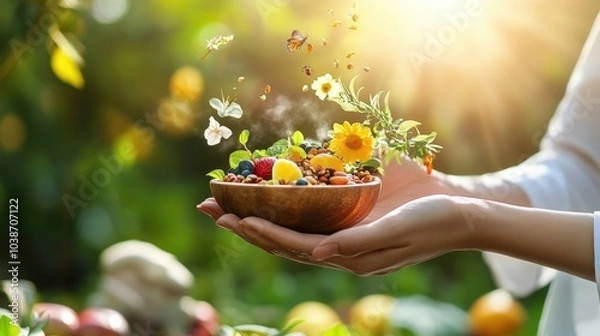 Fototapeta Wellness Practitioner Using Integrative Health Concepts