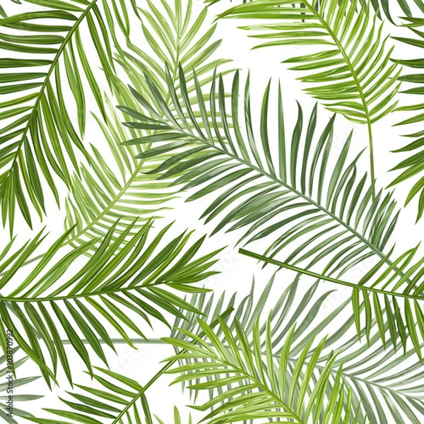 Fototapeta Bezproblemowe tropikalne liście palmowe - do projektowania, notatnika