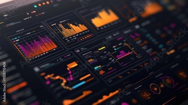 Obraz Data Visualization on Laptop Screen