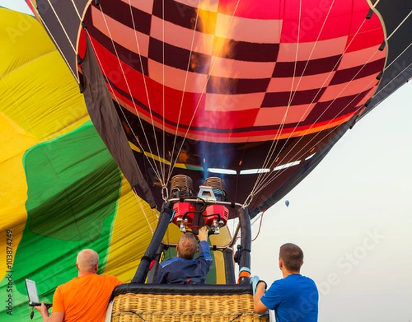 Obraz Colorful hot air balloon early in the morning