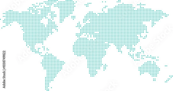 Fototapeta dotted map of World
