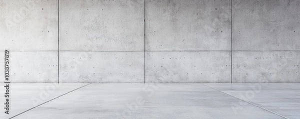 Fototapeta A minimalist concrete wall and floor combination showcasing a modern, industrial aesthetic with a clean design.