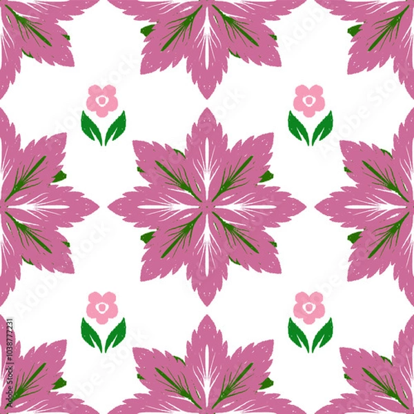 Obraz seamless pattern with pink flowers