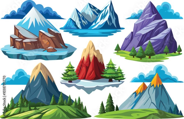 Fototapeta Mountain clipart vector