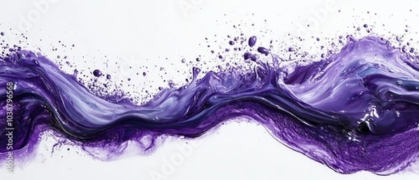 Fototapeta A vibrant swirl of purple paint creates a fluid, abstract design, perfect for artistic and creative projects.