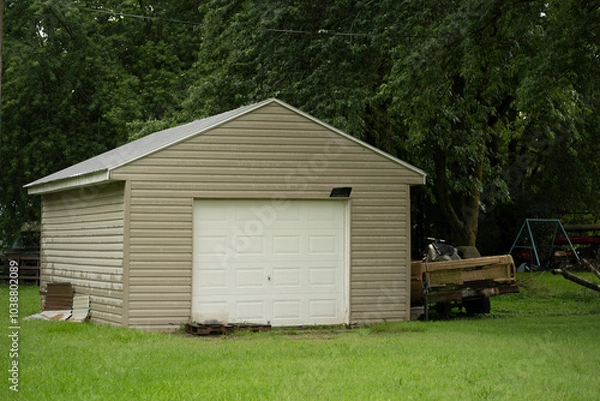 Obraz garage in woods