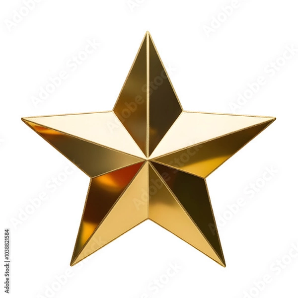 Obraz a gold star isolated png on a transparent background