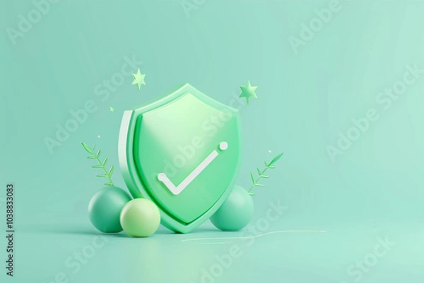 Fototapeta green shield icon