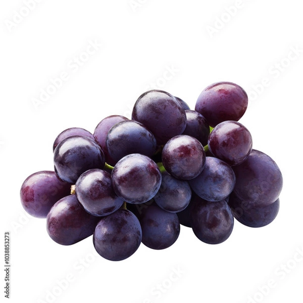 Obraz red grapes bunch isolated on white background. Generative AI