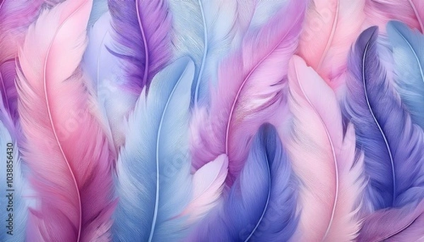 Fototapeta Soft pink & blue feathers