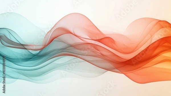 Fototapeta A mesmerizing abstract representation of flowing waves in shades of red and teal, showcasing smooth textures and a modern design.
