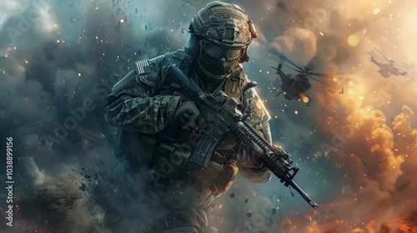 Obraz soldier game character