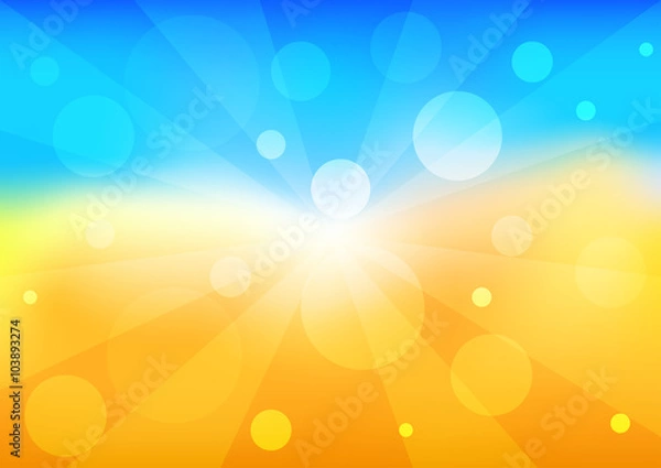 Fototapeta Яркий летний фон. Небо и песок. Векторная иллюстрация.